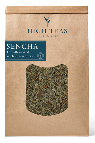 Decaffeinated Mild Chinese Sencha with Strawberry Pieces-500g-Loose Leaf Tea-High Teas