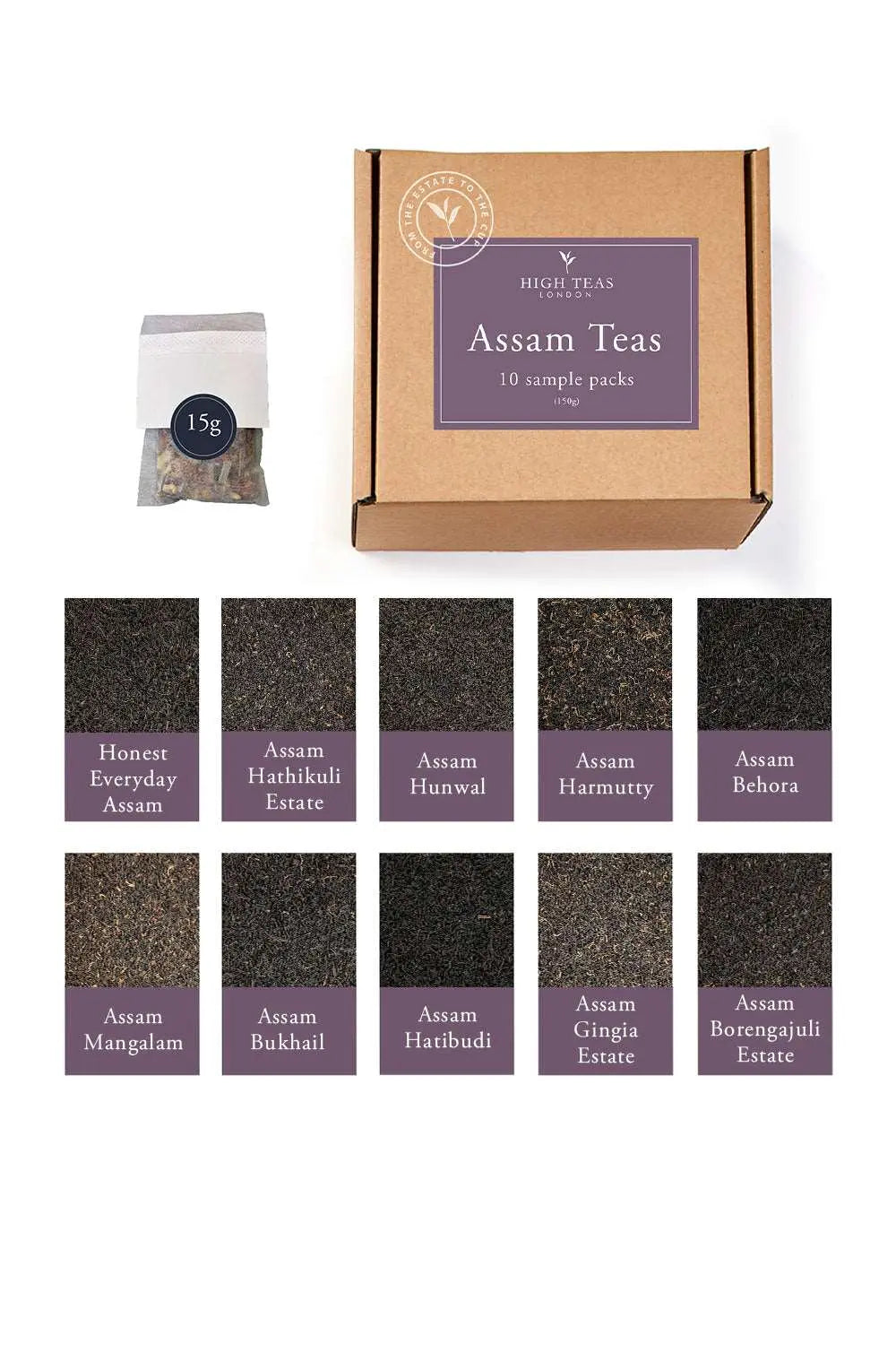 Asseam Tea Assam Tea Sample Box | 10 x 15g Loose Leaf Tea | High Teas London