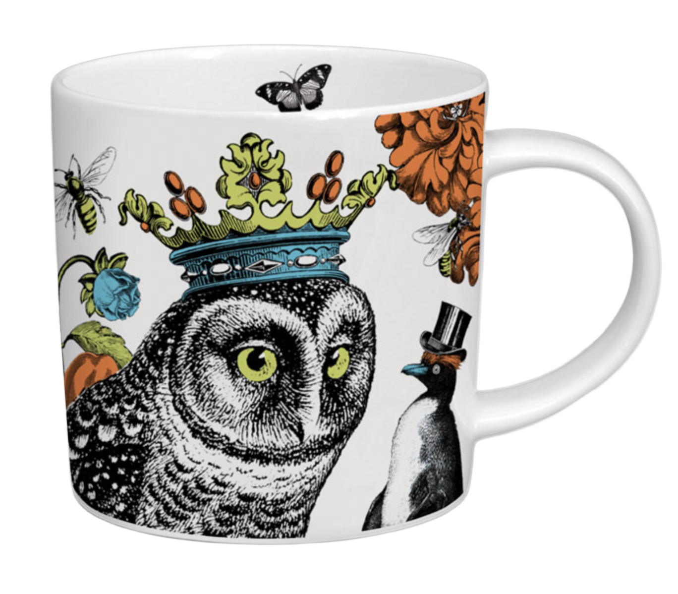 Bone China Mug White Owl