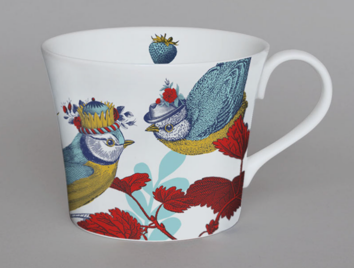 Bone China Mug White Blue Tit