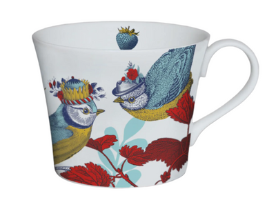 Bone China Mug White Blue Tit