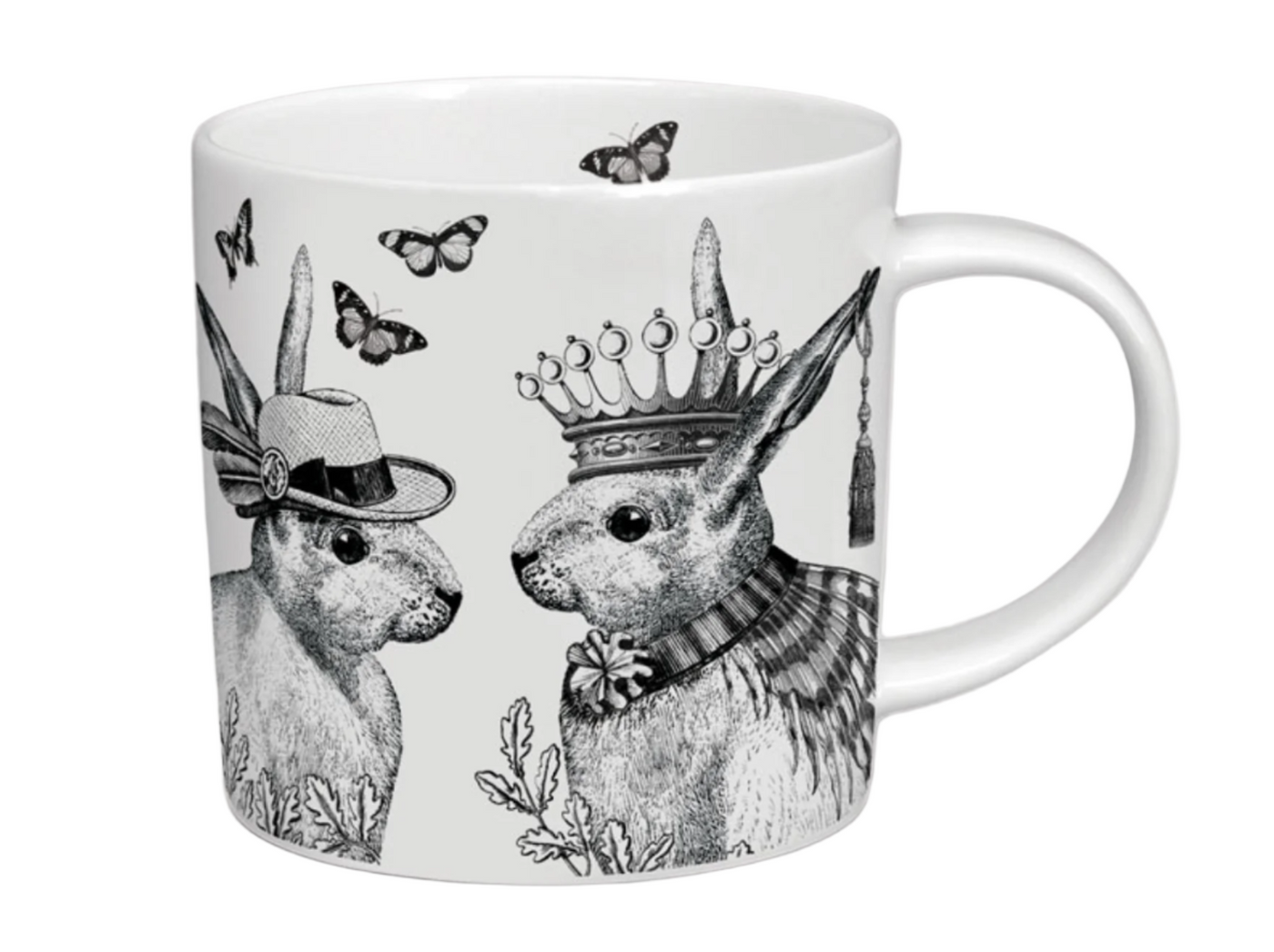 Bone China Mug White Mr and Mrs Rabbit