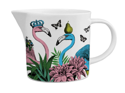 Bone China Jug White Flamingo