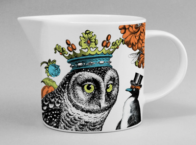 Bone China Jug White Owl