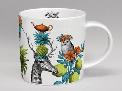 Bone China Mug White Giraffe