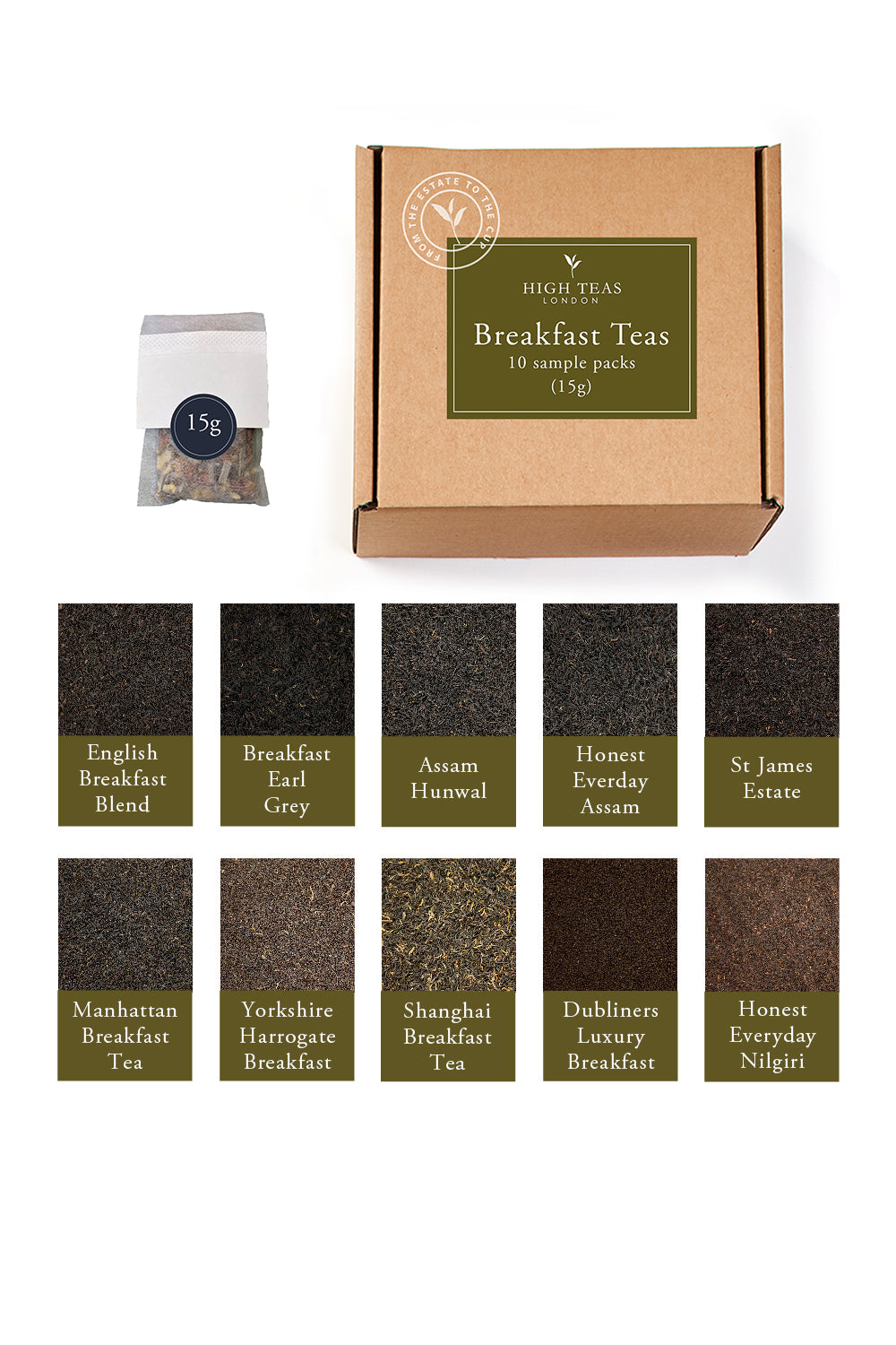 Breakfast Tea Sample Box (10 x 15g)-Loose Leaf Tea-High Teas