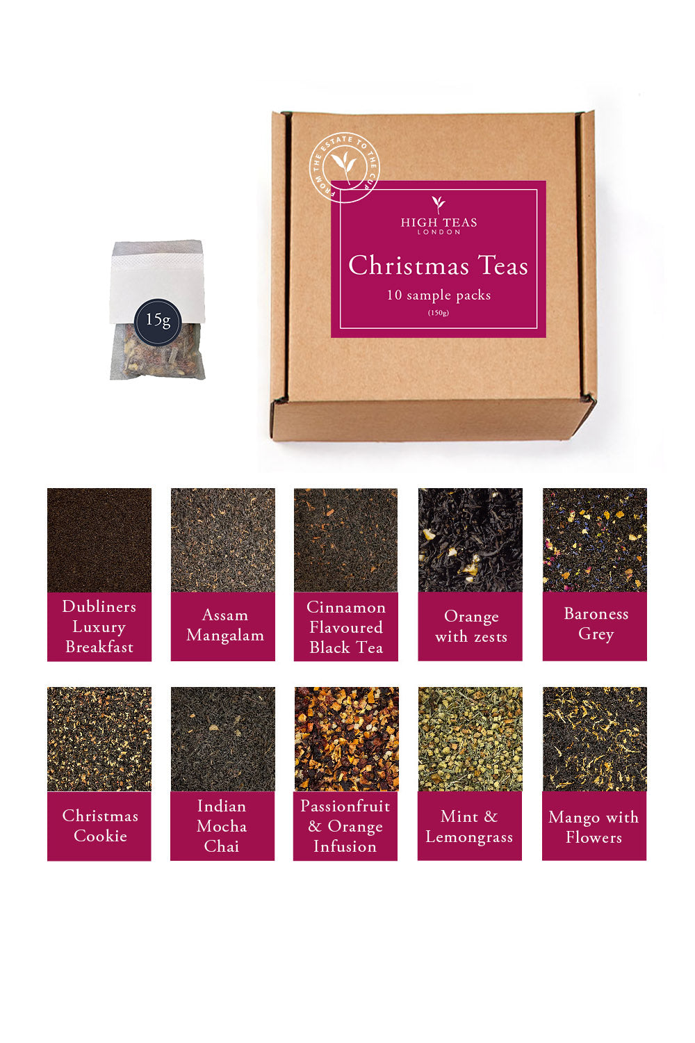 Chistmas Tea Sample Box (10 x 15g)-Loose Leaf Tea-High Teas