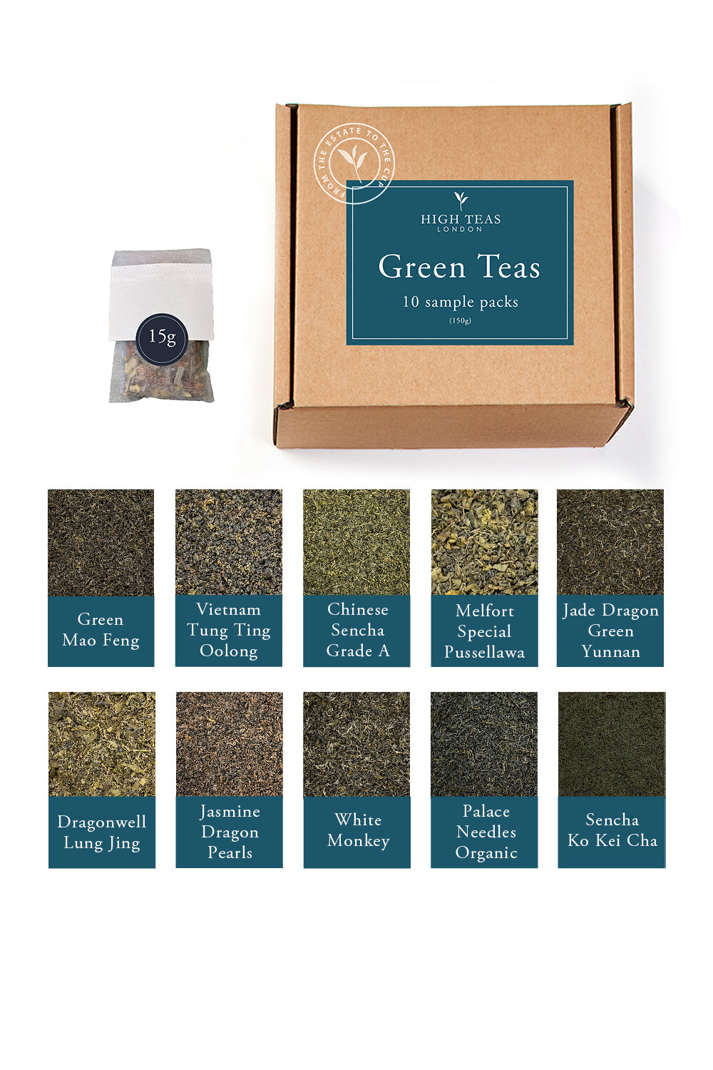 Green Tea Sample Box (10 x 15g)-Loose Leaf Tea-High Teas
