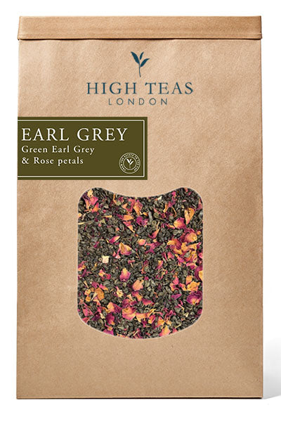 Finest Green Earl Grey, with Rose petals-500g-Loose Leaf Tea-High Teas