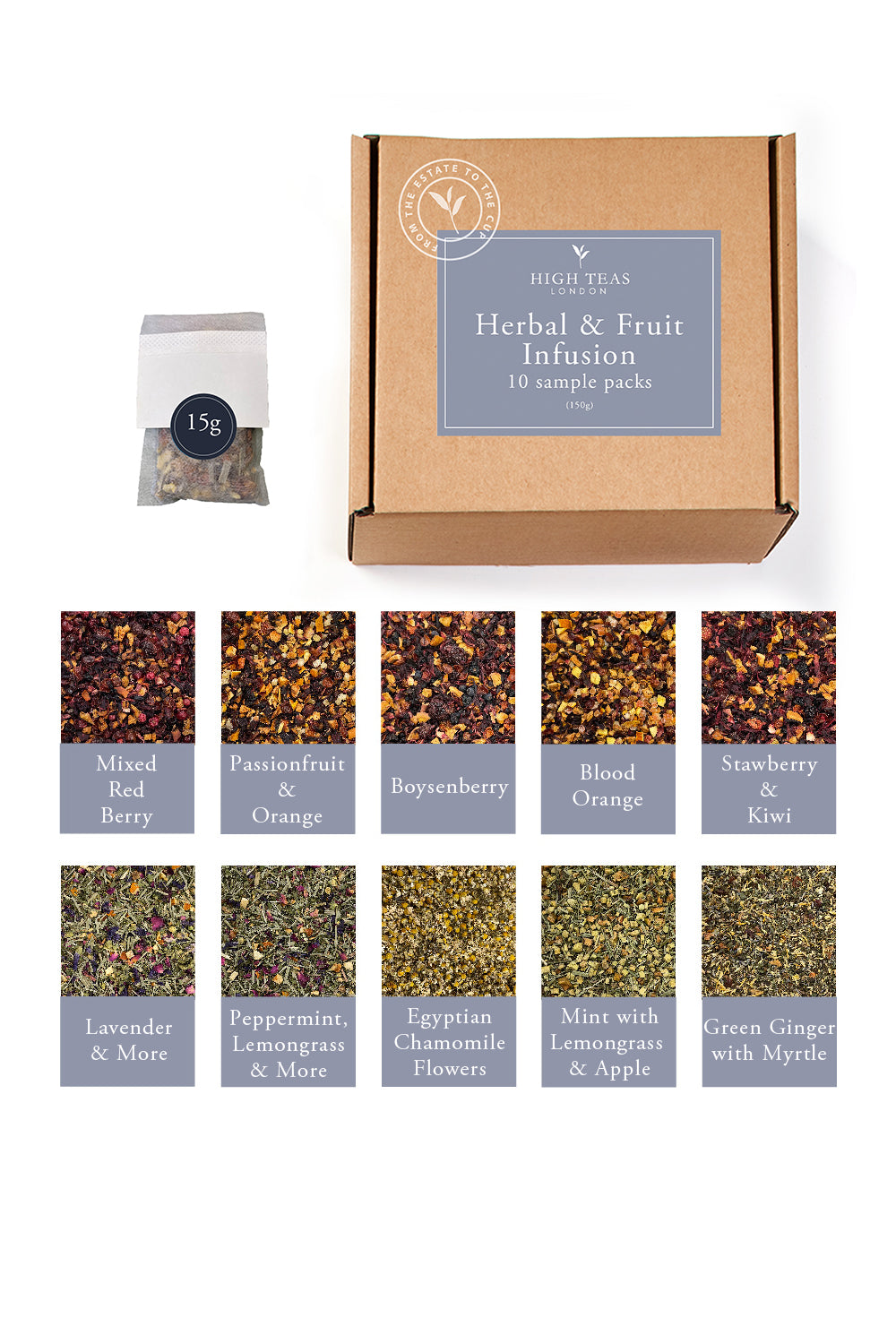 Herbal and Fruit Infusion Sample Box (10 x 15g)-Loose Leaf Tea-High Teas