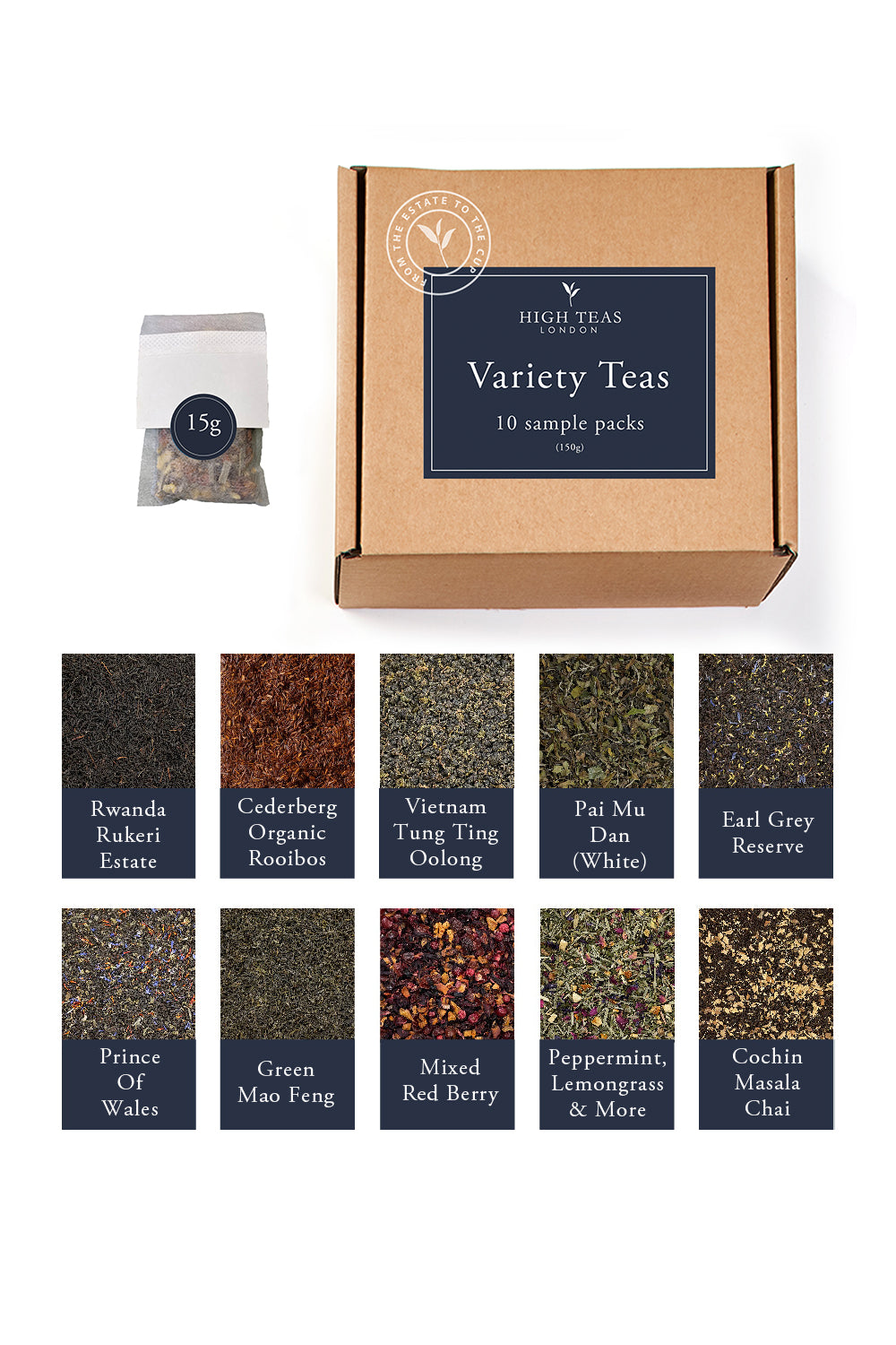 Variety Tea Sample Packs (10 x 15g) | Loose Leaf Tea Specialists